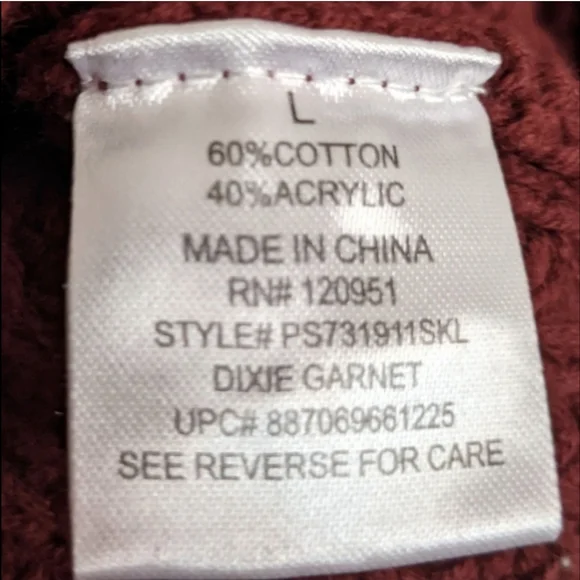 Pink Republic Sweater Burgundy Shaker Knit Ribbed Cotton Large - Picture 6 of 11